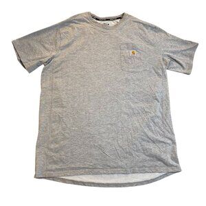 Carhartt Mens T-Shirt XL Gray Pocket Tall Relaxed Fit Cotton/Polyester Blend